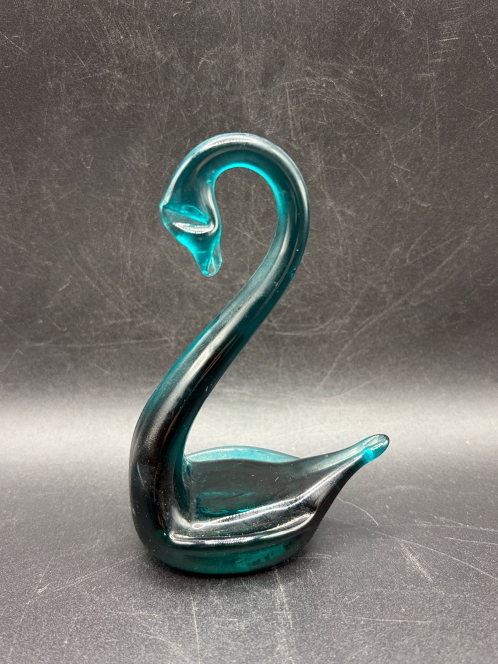 Pairpoint Vintage Hand Blown Glass Blue Swan Figure Figurine Bird Figural Decor